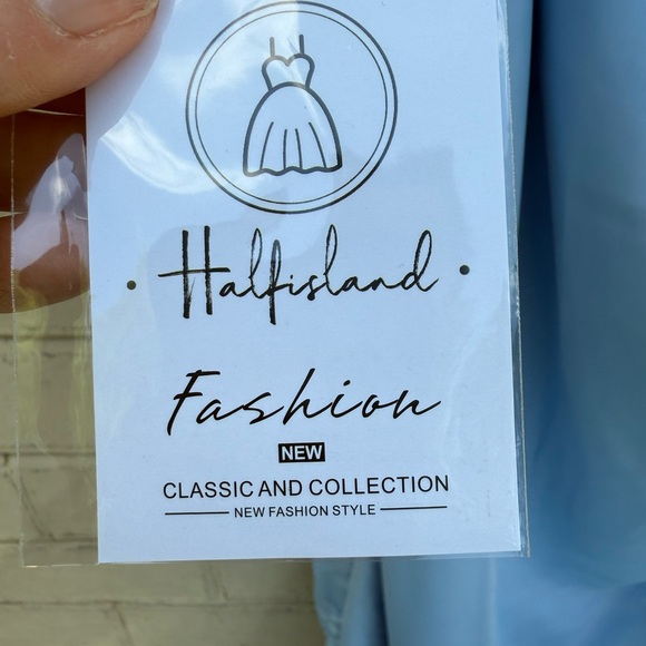 NWT Half Island Fashion Blue Satin Mini Cinch Dress Size XL - Picture 12 of 16